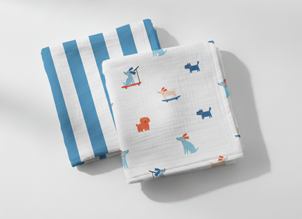 The Cotton Cloud | Tetradoeken Woof Gang 60x60cm - 2 stuks