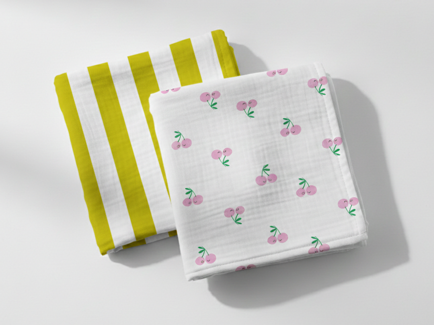 The Cotton Cloud | Tetradoeken Cherry Pop 60x60cm - 2 stuks