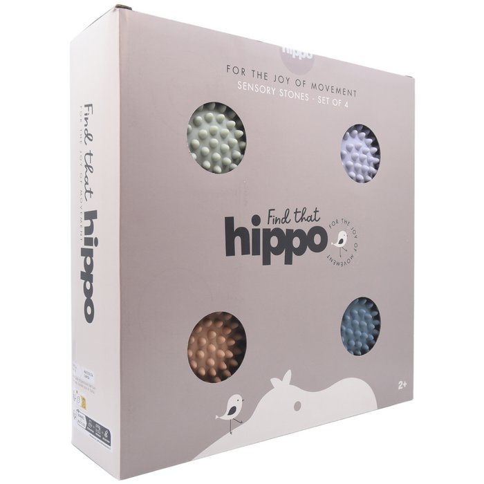 Find That Hippo | Set Van 4 Sensory Stones - Sunset