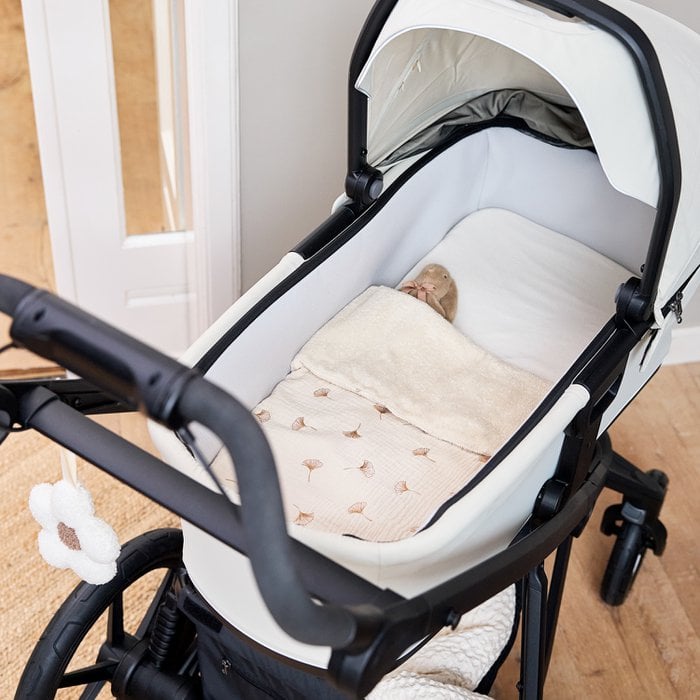 Meyco | Deken met badstof 'Gingko Soft sand' 75x100cm