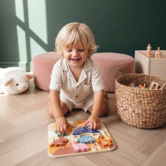Speedy Monkey | Houten inlegpuzzel dino