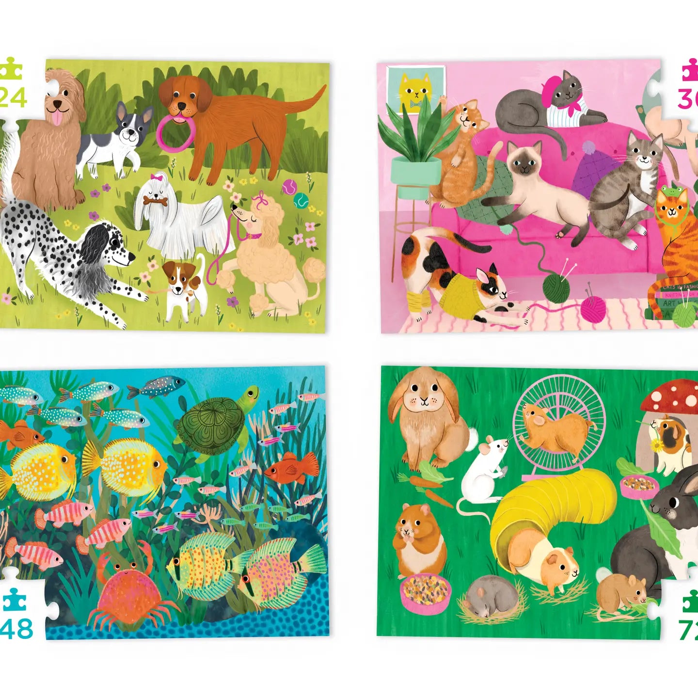 Crocodile Creek | 4 in 1 puzzel voertuigen - 24-36-48-72