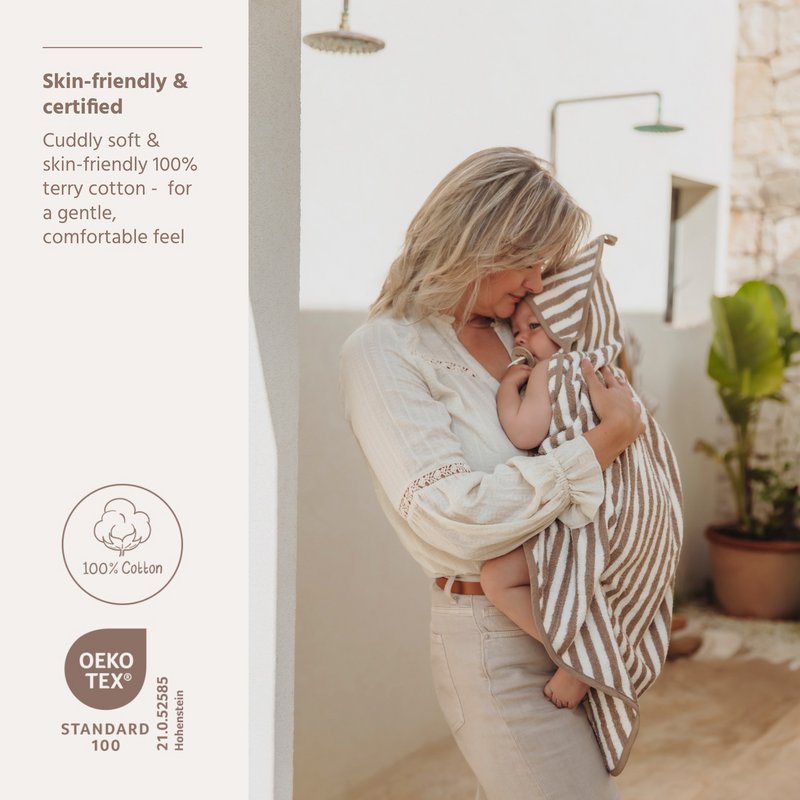 Meyco | Badcape badstof jacquard - Stripe Taupe