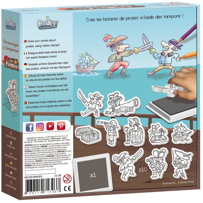 Créa Lign | Stempels 'Piraten' 10 stuks