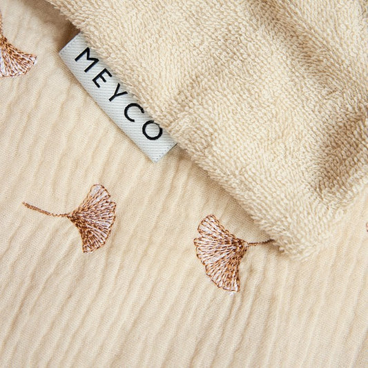 Meyco | Deken met badstof 'Gingko Soft sand' 75x100cm