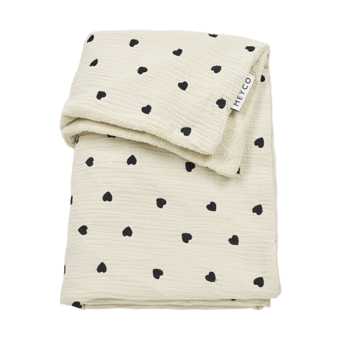 Meyco | Deken met badstof 'Sweet Heart Sand' 75x100cm