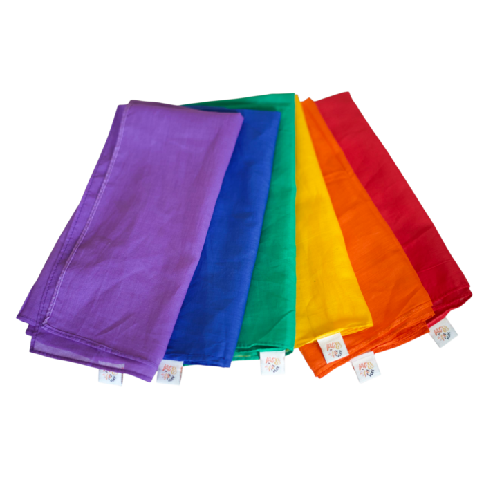 Pit & Play | Regenboog Set 6 Speeldoeken 48x48cm 'Original'