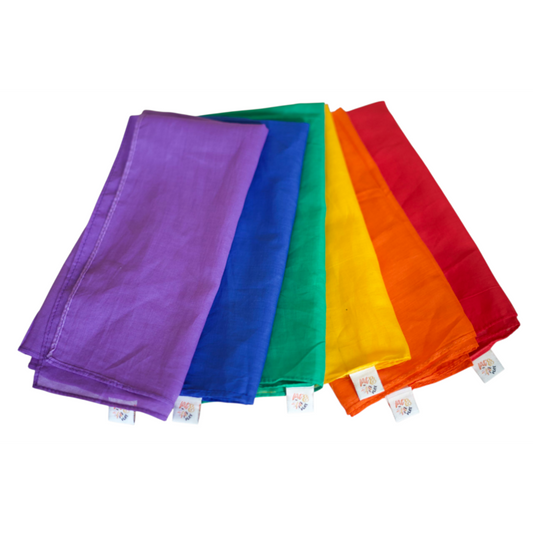 Pit & Play | Regenboog Set 6 Speeldoeken 48x48cm 'Original'