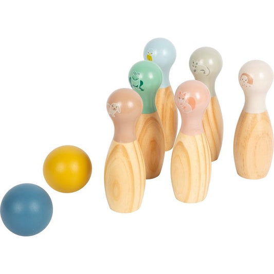 Small Foot | Houten bowling met dierenprint