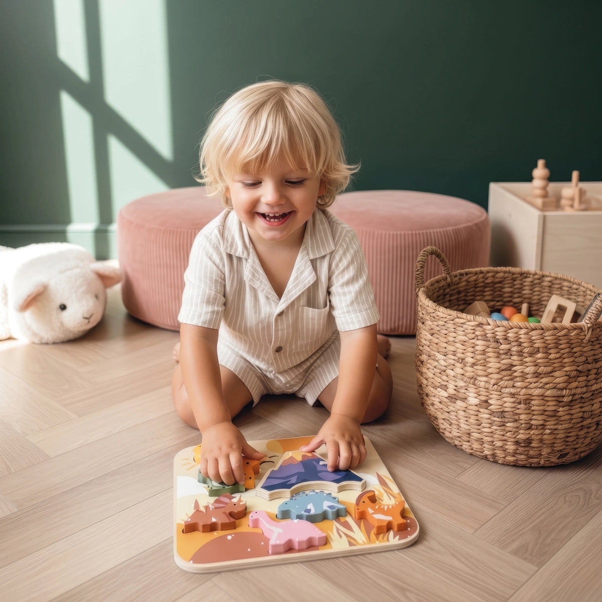 Speedy Monkey | Houten inlegpuzzel dino