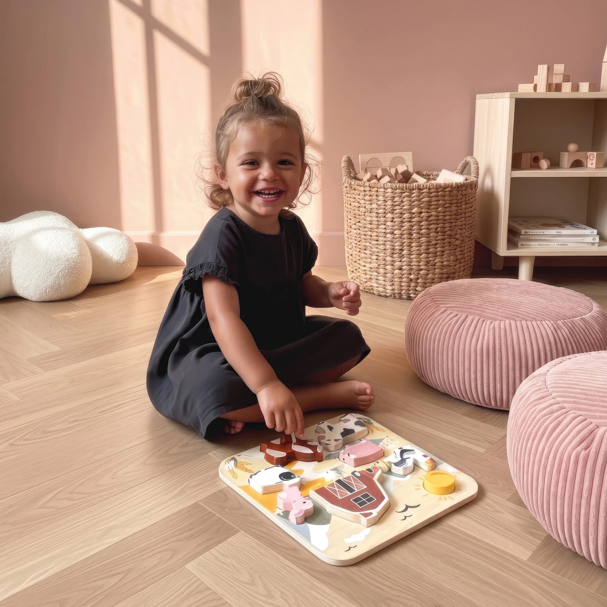 Speedy Monkey | Houten puzzel Boerderij (+12mnd)