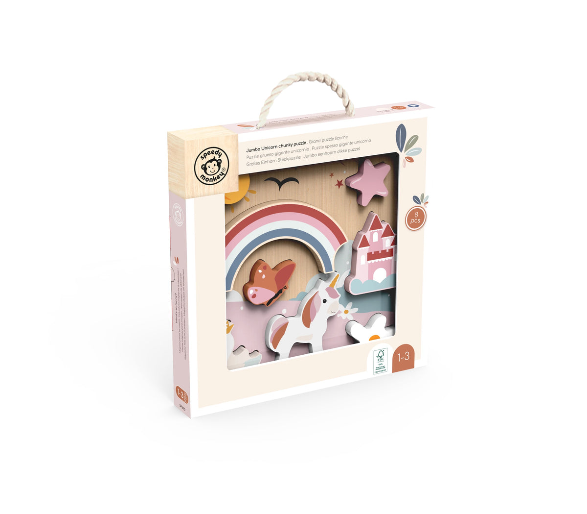 Speedy Monkey | Houten puzzel Unicorn (+12mnd)