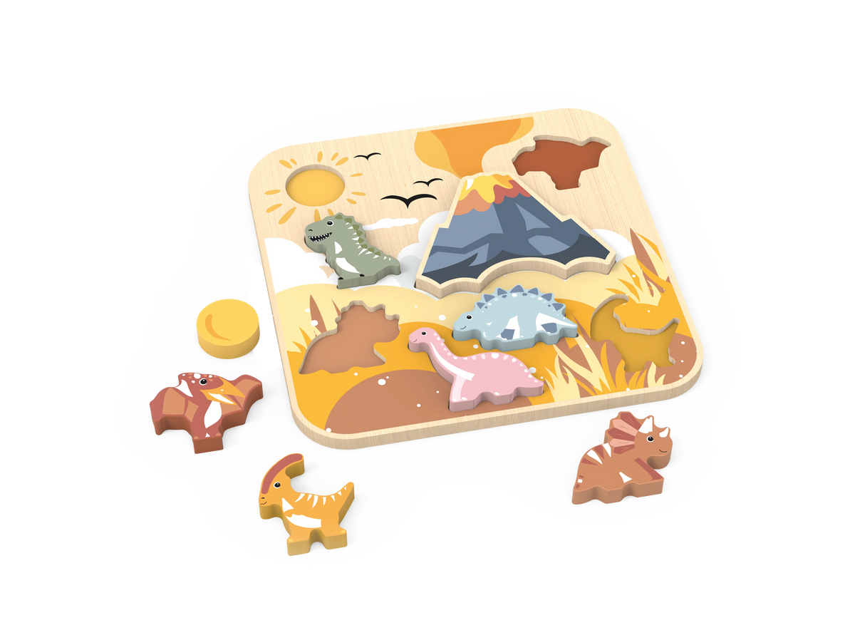 Speedy Monkey | Houten inlegpuzzel dino