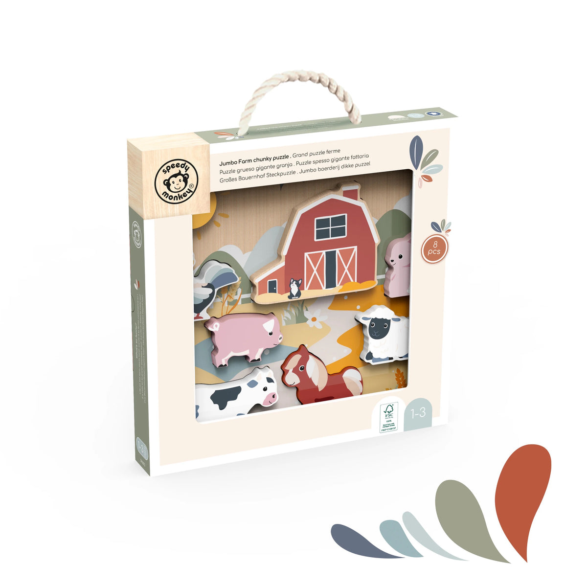 Speedy Monkey | Houten puzzel Boerderij (+12mnd)