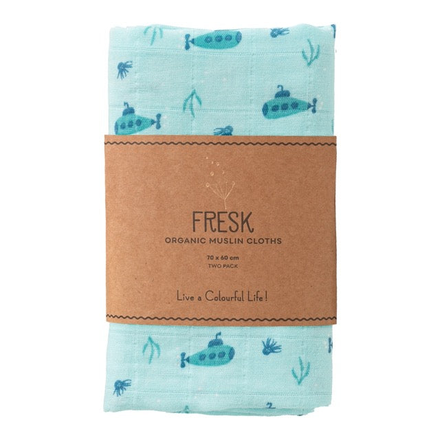Fresk | Hydrofiele Doek 70x60cm - 2 stuks - Submarine