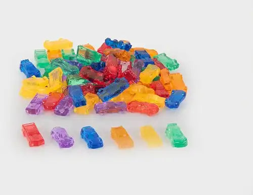 Tickit | Doorschijnende Kleurrijke Auto's (set 72 stuks)