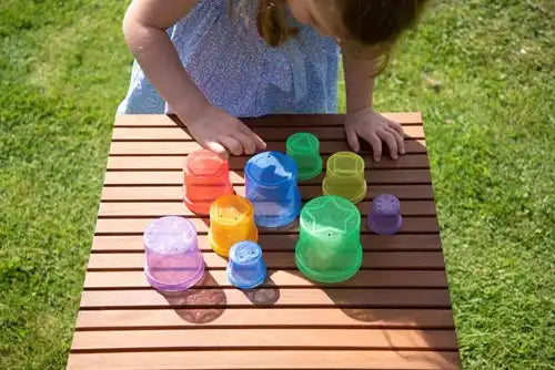 Tickit | Doorschijnende Kleurrijke Stapelbare Bekers (set 9 stuks)