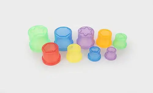 Tickit | Doorschijnende Kleurrijke Stapelbare Bekers (set 9 stuks)